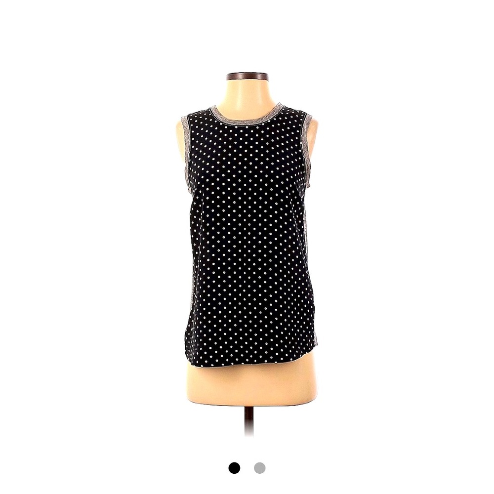 J Crew sleeveless polka dot blouse